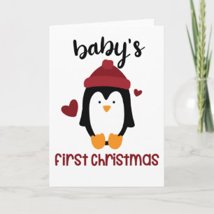 Bebies eerste kerstfeest vrolijk kerst pinguïn kaart