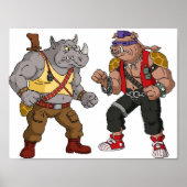 Bebop Rocksteady Funny - grote afdruk Poster (Voorkant)