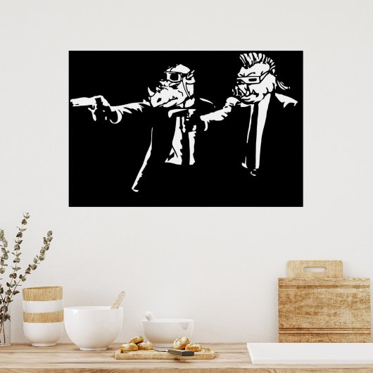 Bebop Rocksteady Thug Life Pfictie mashup Poster (Keuken)