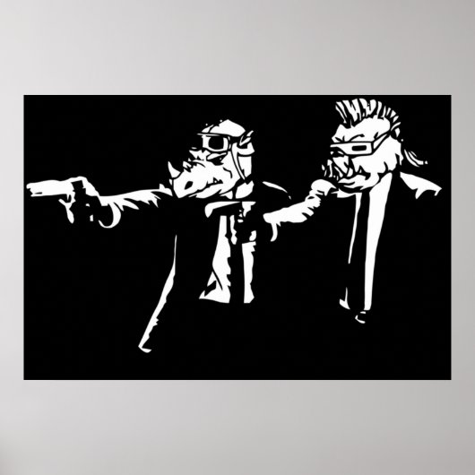 Bebop Rocksteady Thug Life Pfictie mashup Poster (Voorkant)