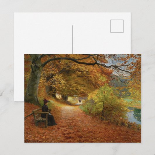 Bebost pad in de herfst Hans Andersen Brendekilde Briefkaart (Voorkant / Achterkant)