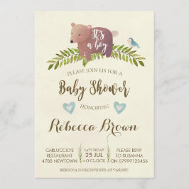 beboste beer  van baby shower kaart