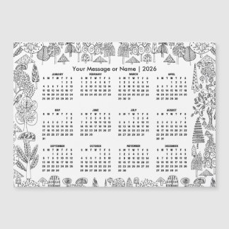 Beboste bomen 2026 kalender gepersonaliseerde magn