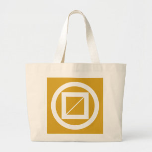 Beboste maat in cirkel grote tote bag