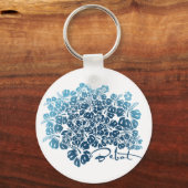 Bebot - Hibiscus - Blue Sleutelhanger (Voorkant)