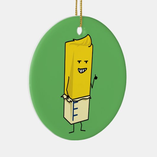 Beboterde Boterachtige Stok van Boter Gelukkige Keramisch Ornament (Rechts)