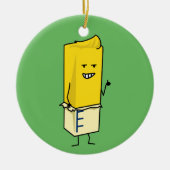 Beboterde Boterachtige Stok van Boter Gelukkige Keramisch Ornament (Voorkant)
