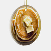 Beboterde pannenkoeken Pun Christmas Keramisch Ornament (Rechts)
