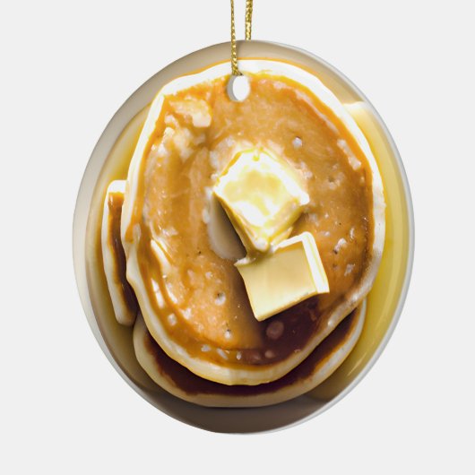 Beboterde pannenkoeken Pun Christmas Keramisch Ornament (Links)