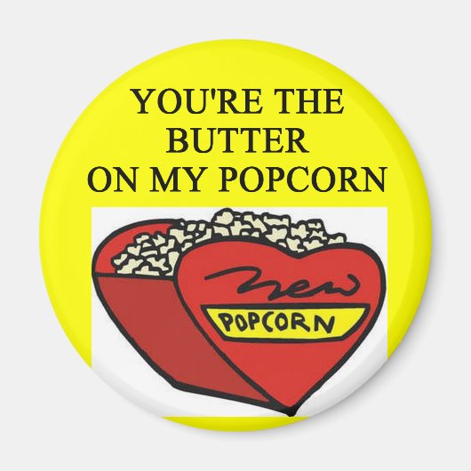 beboterde popcornliefhebber magneet (Voorkant)