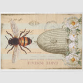 Bec d'Abeille Bee Skep Antiek Post Kaart Decoupage Tissuepapier (Voorkant)