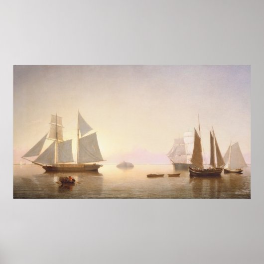 Becalmed - Fitz Henry Lane Fine Art Poster (Voorkant)