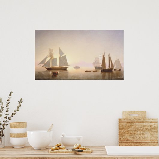 Becalmed - Fitz Henry Lane Fine Art Poster (Keuken)
