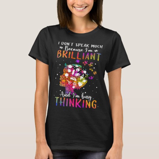 Because I m Brilliant Puzzle Autism Awareness Mont T-shirt (Voorkant)