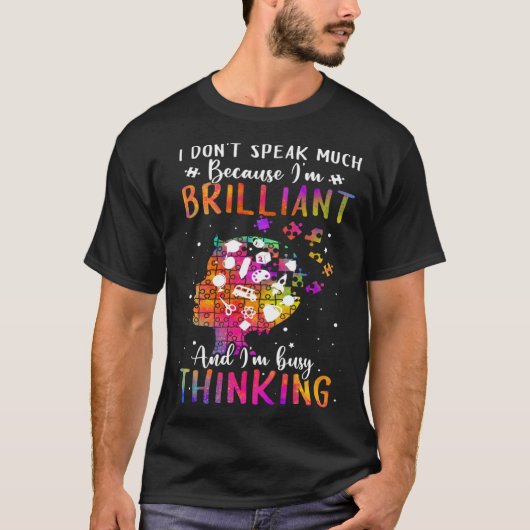 Because I m Brilliant Puzzle Autism Awareness Mont T-shirt (Voorkant)
