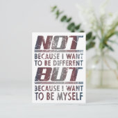 because i want to be myself - Transgender Pride Briefkaart (Staand voorkant)