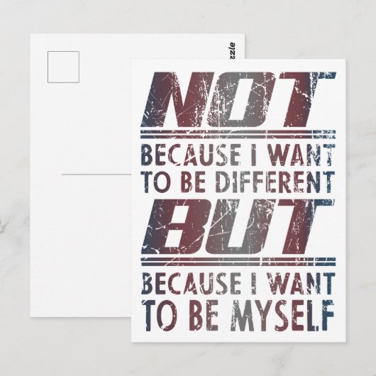 because i want to be myself - Transgender Pride Briefkaart (Voorkant / Achterkant)