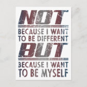 because i want to be myself - Transgender Pride Briefkaart (Voorkant)
