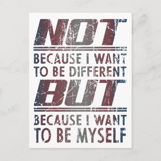 because i want to be myself - Transgender Pride Briefkaart (Voorkant)