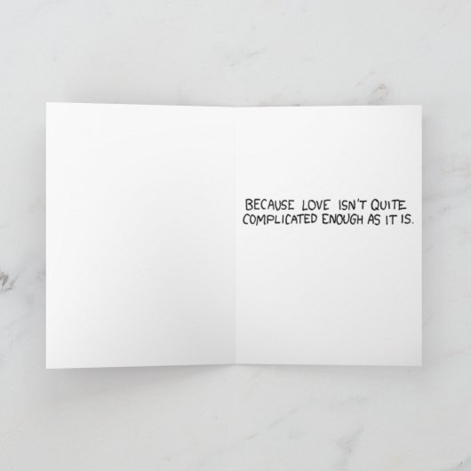 Because love isn't complicated enough as it is feestdagen kaart (Binnen)