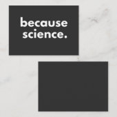 Because Science Visitekaartje (Voorkant / Achterkant)