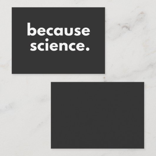Because Science Visitekaartje (Voorkant / Achterkant)