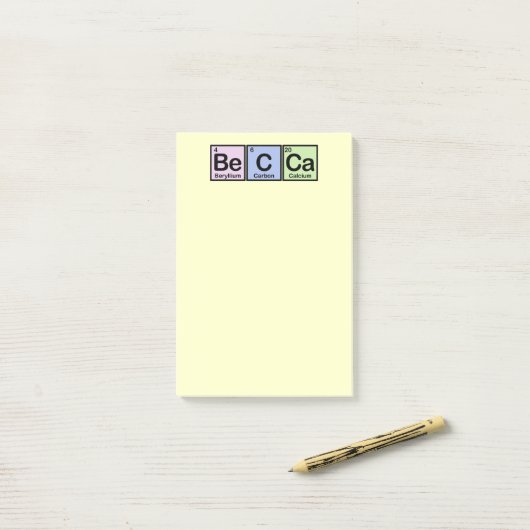Becca gemaakt van elementen post-it® notes (Op bureau)