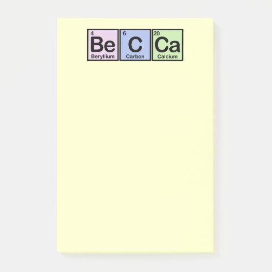 Becca gemaakt van elementen post-it® notes (Voorkant)