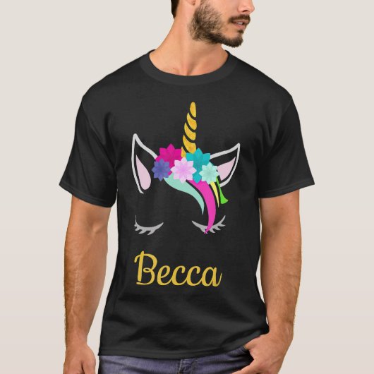 Becca Unicorn Name  for Becca T-shirt (Voorkant)
