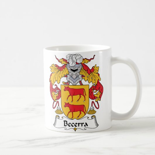 Becerra Family Crest Koffiemok (Rechts)