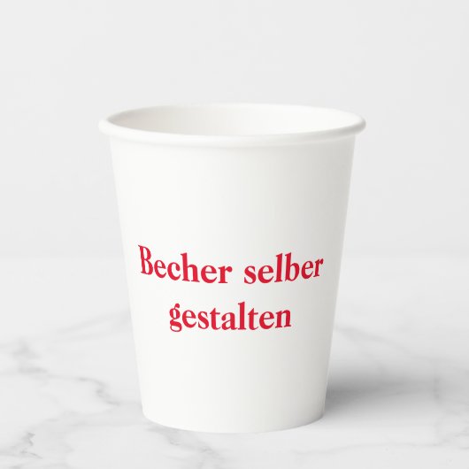 Becher selber gestalten papieren bekers (Voorkant)