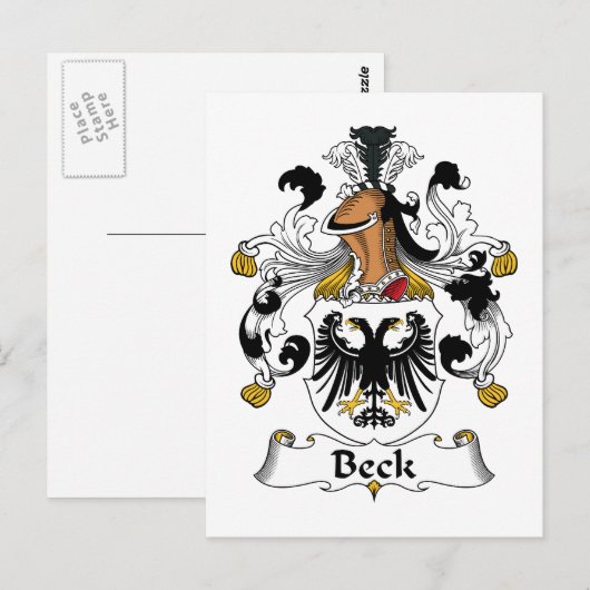 Beck Family Crest Briefkaart (Voorkant / Achterkant)