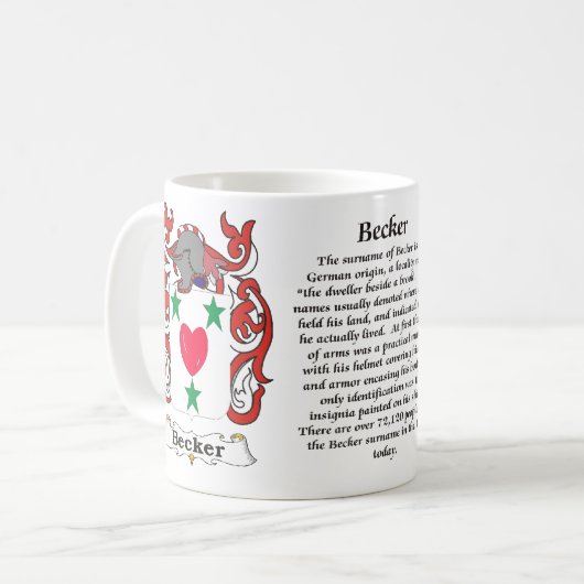 Becker Family Coat of Arms mok (Voorkant links)