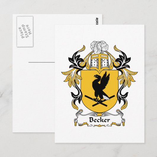 Becker Family Crest Briefkaart (Voorkant / Achterkant)