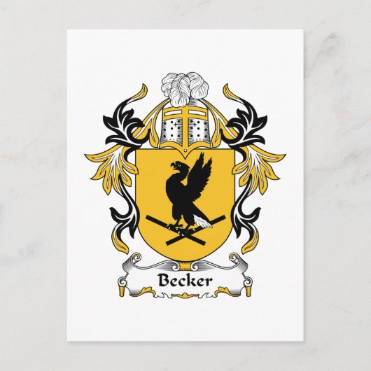 Becker Family Crest Briefkaart (Voorkant)