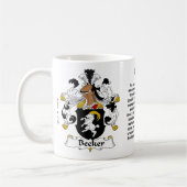 Becker Family Crest op een mok (Links)