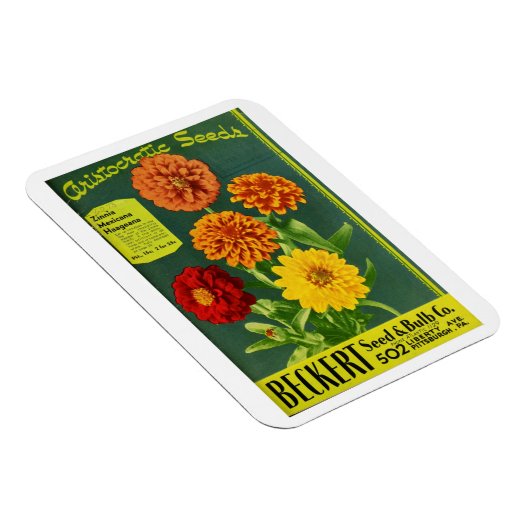  Beckert Seed & Bulb Co. Zinnia Packet Magneet (Rechterzijde)
