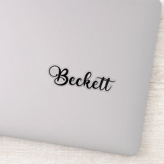 Beckett Naam - Handgeschreven kalligrafie Sticker (Detail)