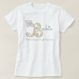 Beckie girl B naam betekent monogram t-shirt