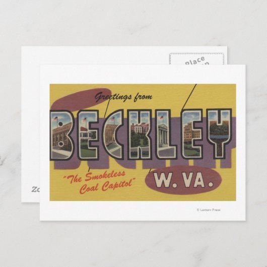 Beckley, West Virginia - Grote Letter-scènes Briefkaart (Voorkant / Achterkant)