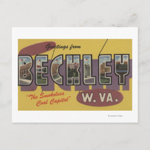 Beckley, West Virginia - Grote Letter-scènes Briefkaart