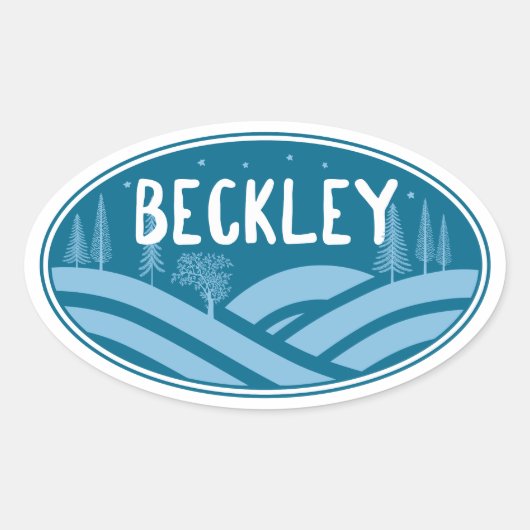 Beckley West Virginia Outdoors Ovale Sticker (Voorkant)