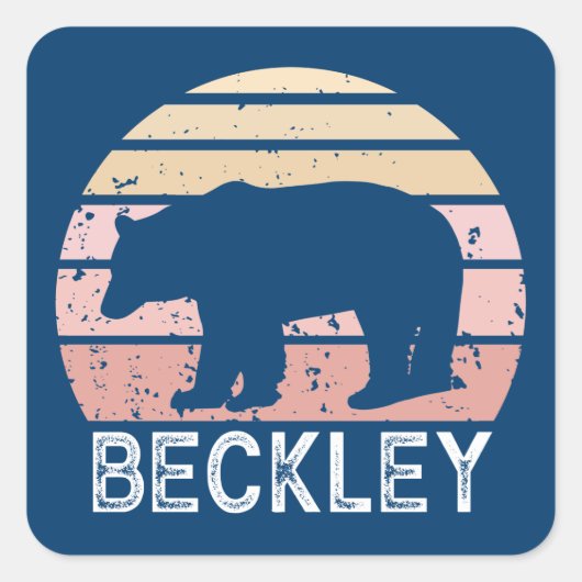 Beckley West Virginia Retro Beer Vierkante Sticker (Voorkant)