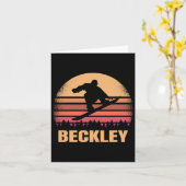 Beckley West Virginia Snowboarding OutdoorVintage Kaart (Gele Bloem)