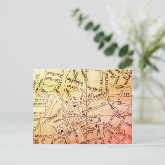 Beckley, WV  Map Briefkaart (Staand voorkant)