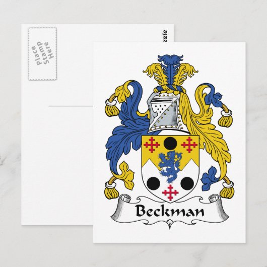Beckman Family Crest Briefkaart (Voorkant / Achterkant)