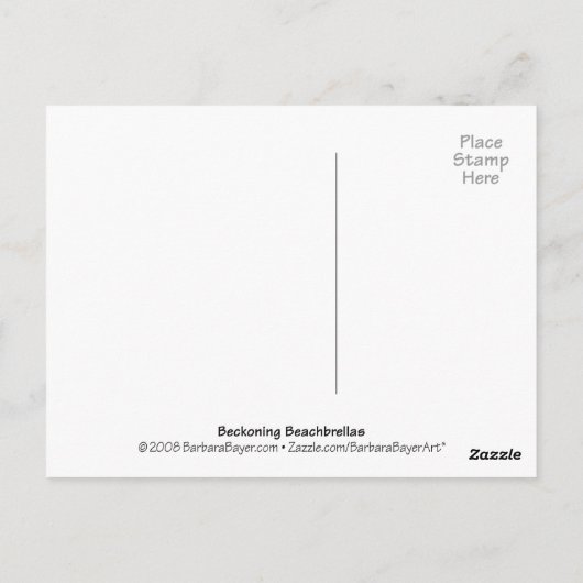 Beckoning Beachbrellas Briefkaart (Achterkant)
