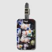Beckoning cat figines bagagelabel (Voorkant (verticaal))