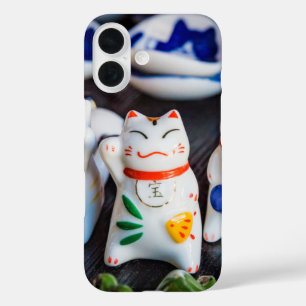 Beckoning cat figines iPhone 16 hoesje