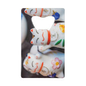 Beckoning cat figines creditkaart flessenopener (Voorkant)